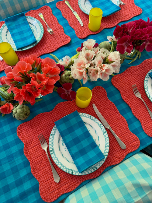 SOHO - Guava Scalloped Quilted Placemat