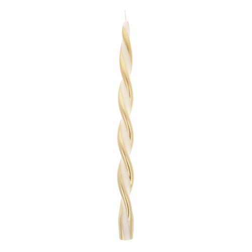 Gold Stripe Twist Candles (x2)