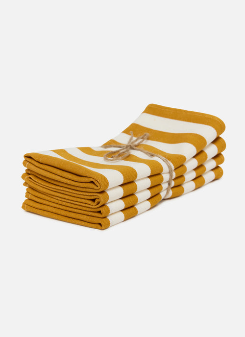 GOLDENROD & CREAM - Medium Stripe Napkins