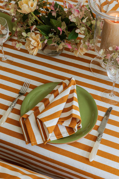 GOLDENROD & CREAM - Medium Stripe Napkins