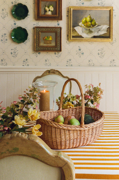 GOLDENROD & CREAM - Medium Stripe Tablecloth