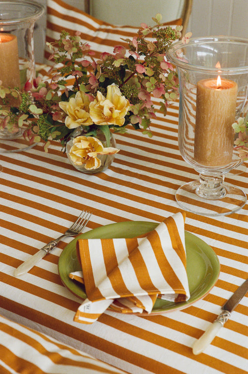 GOLDENROD & CREAM - Medium Stripe Tablecloth