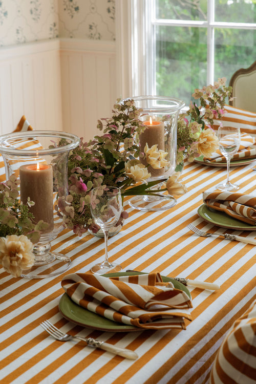 GOLDENROD & CREAM - Medium Stripe Napkins