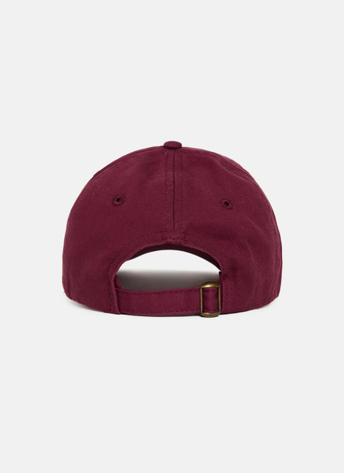 Maroon baseball cap on a white background