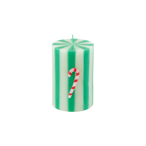 Festive Striped Pillar Candles (x3)