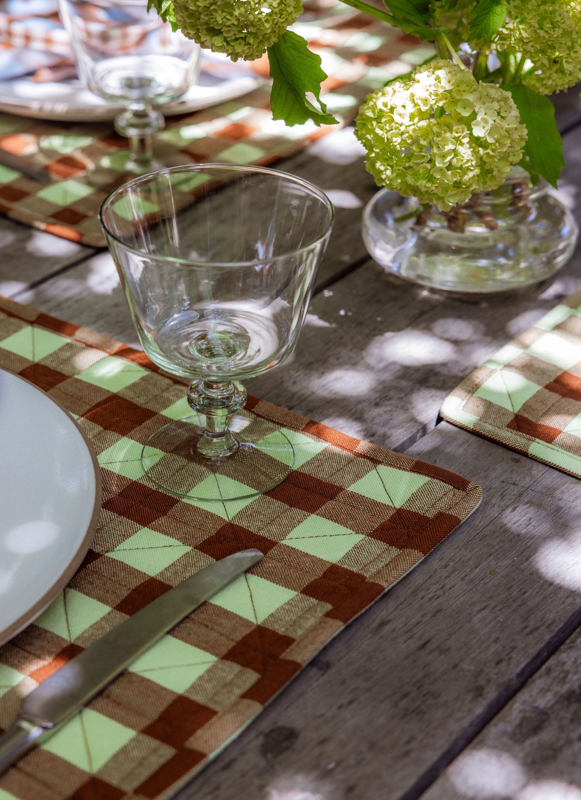 Gingham Avocado Quilted Placemat - Thumbnail 3