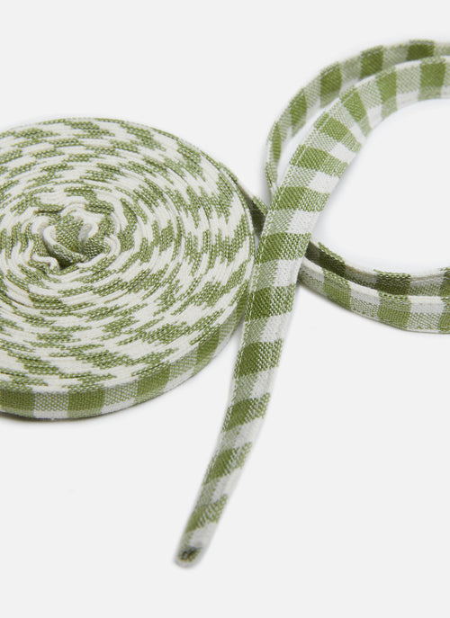 MINI GINGHAM - Olive Ribbon