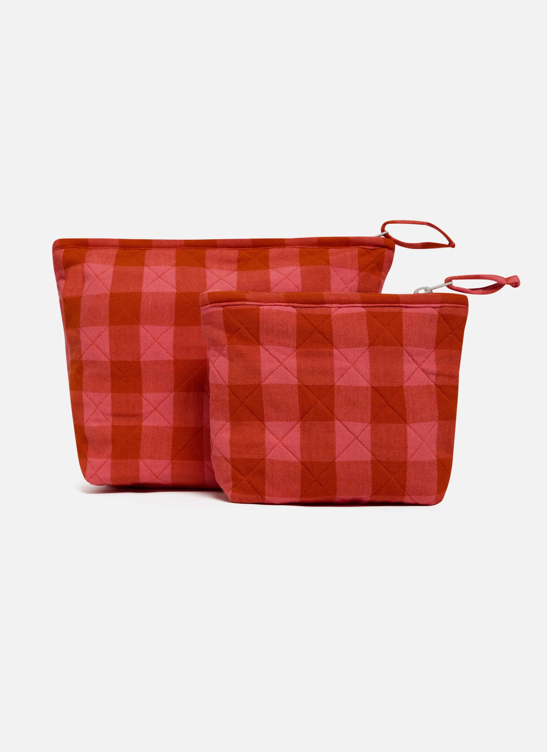 Mini Gingham Quilted Pouch Large