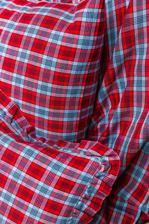 NANTUCKET PLAID -  Red Petite Pillow