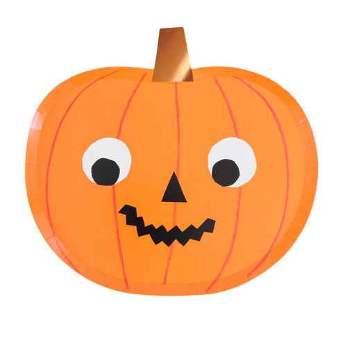 Halloween Pumpkin Shaped Party Plates (x8)