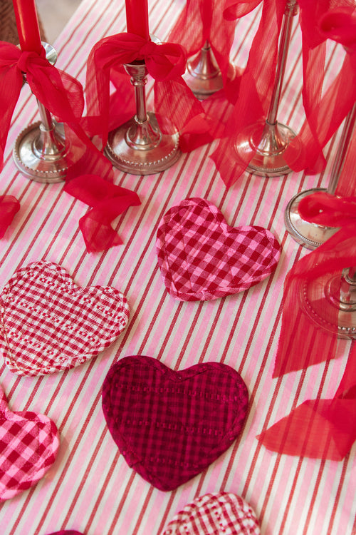 SOHO - Two Toned Bordeaux Quilted Heart Coasters