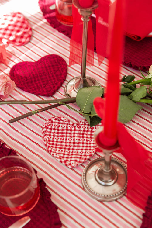 SOHO - Two Toned Bordeaux Quilted Heart Coasters