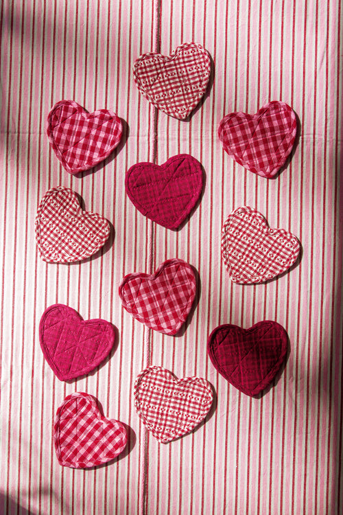 SOHO - Red Quilted Heart Coasters