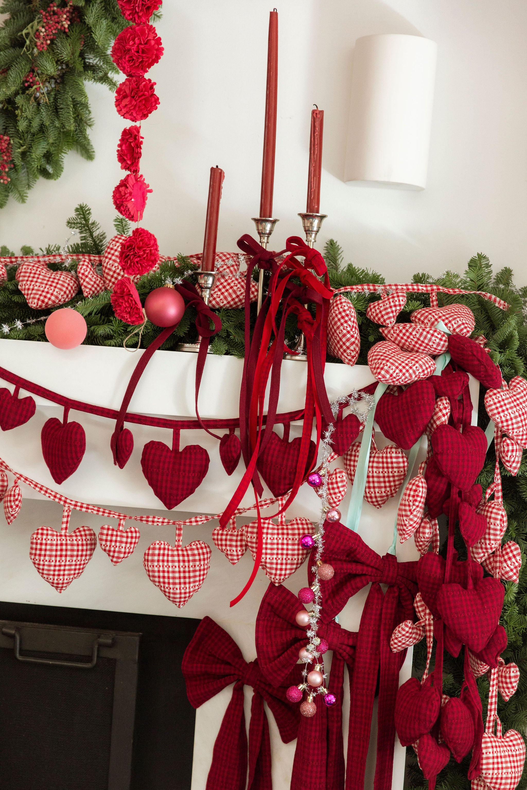 SOHO - Bordeaux Hearts Garland – Heather Taylor Home SOHO - Bordeaux Hearts Garland – Heather Taylor Home
