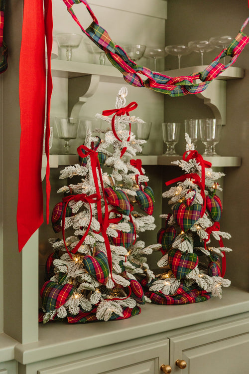 HOLLY PLAID - Multi Heart Ornament