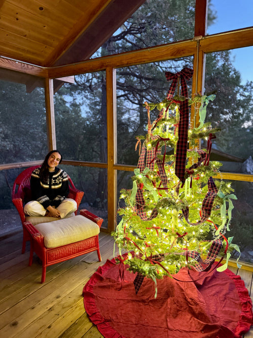 ALEXANDRA PLAID - Navy Wide Garland Ribbon