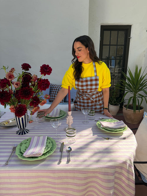 LILAC & CREAM - Stripe Tablecloth