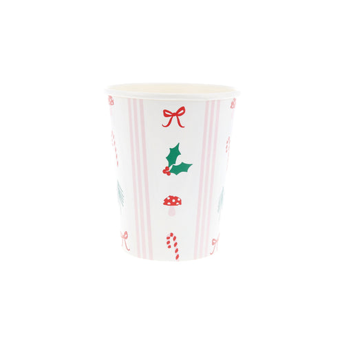 Festive Icon Stripes Cups (x8)