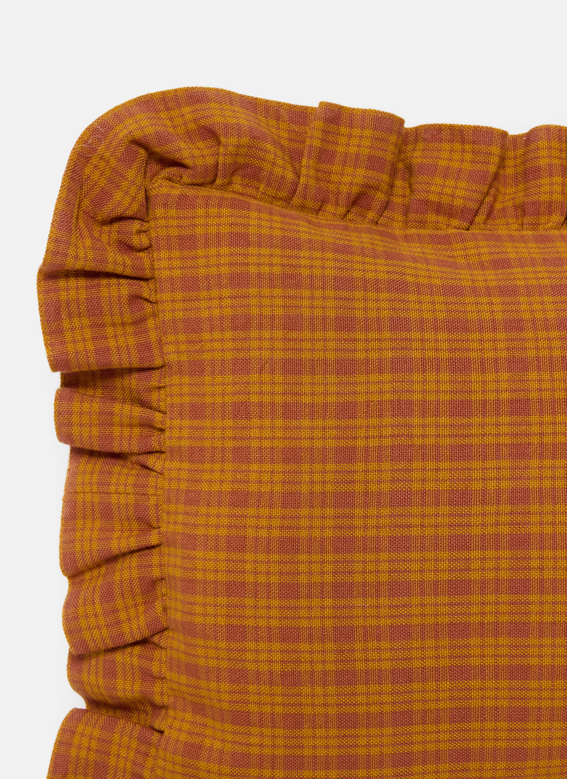 Katherine Plaid Saffron Petite Pillow - Thumbnail 2