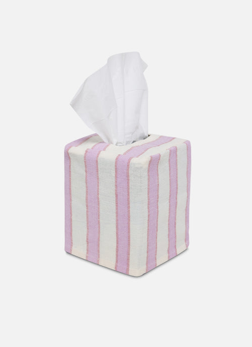 LILAC & CREAM - Stripe Tissue Box Cover