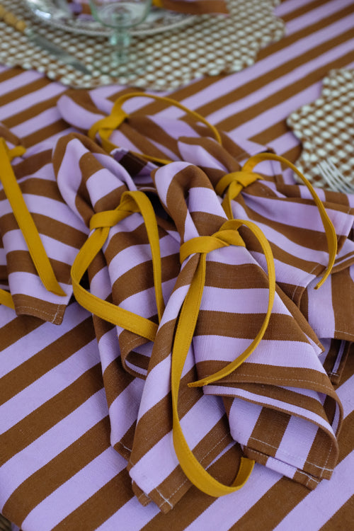 LILAC & NUTMEG - Medium Stripe Napkins