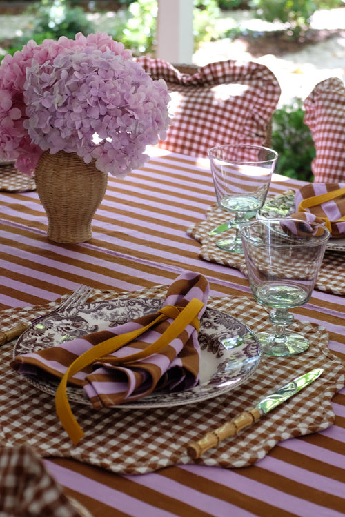 LILAC & NUTMEG - Medium Stripe Tablecloth