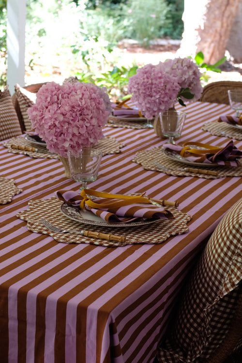 LILAC & NUTMEG - Medium Stripe Tablecloth