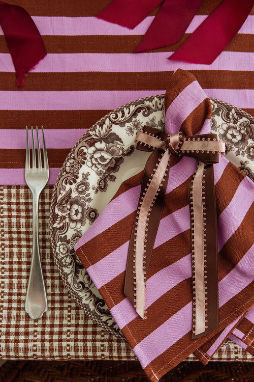 LILAC & NUTMEG - Medium Stripe Napkins
