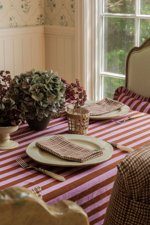 LILAC & NUTMEG - Medium Stripe Tablecloth