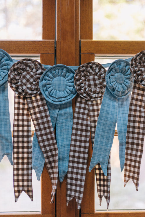 KATHERINE PLAID - Powder Blue Best in Show Ribbon (Short)