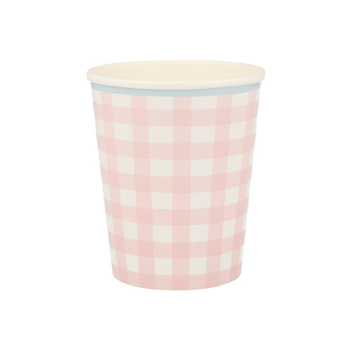 Gingham Cups (x 12)