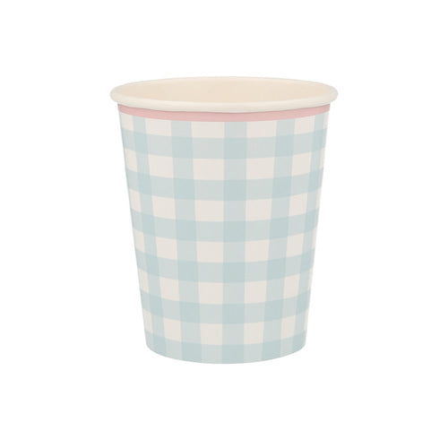 Gingham Cups (x 12)