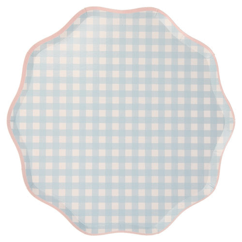 Gingham Dinner Plates (x 12)