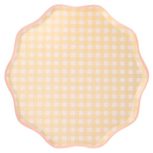 Gingham Dinner Plates (x 12)