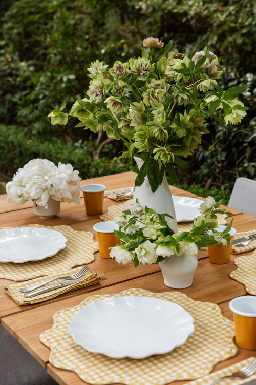 MINI GINGHAM - Sunflower Quilted Scallop Edge Placemat