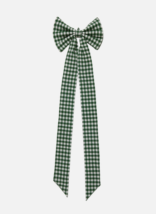 MINI GINGHAM - Hunter Fabric Bow