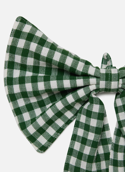 MINI GINGHAM - Hunter Fabric Bow