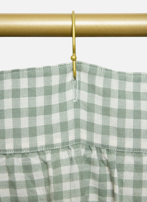 Mini Gingham - Sage Ruffle Shower Curtain