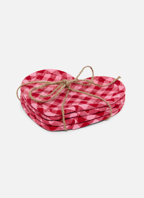 MINI GINGHAM - Valentine Quilted Heart Coasters
