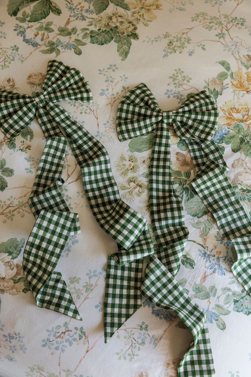 MINI GINGHAM - Hunter Fabric Bow