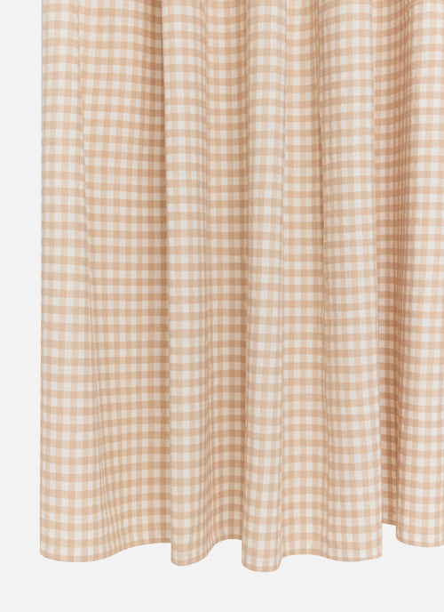 Mini Gingham - Blush Ruffle Shower Curtain