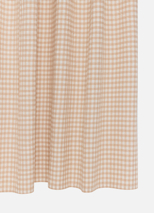 Mini Gingham - Blush Ruffle Shower Curtain