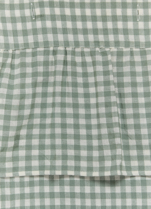 Mini Gingham - Sage Ruffle Shower Curtain