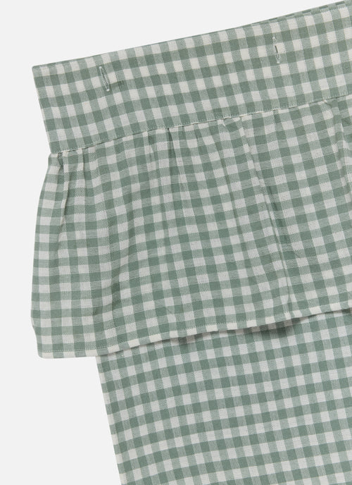 Mini Gingham - Sage Ruffle Shower Curtain