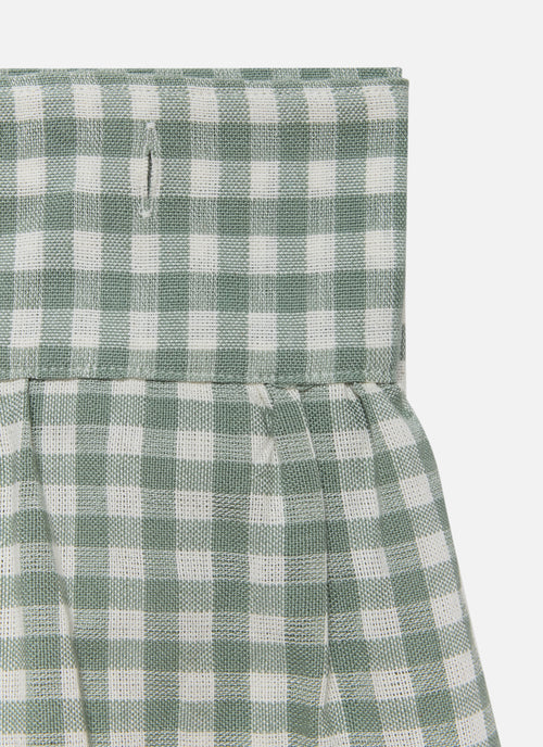 Mini Gingham - Sage Ruffle Shower Curtain
