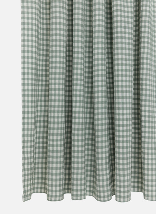 Mini Gingham - Sage Ruffle Shower Curtain