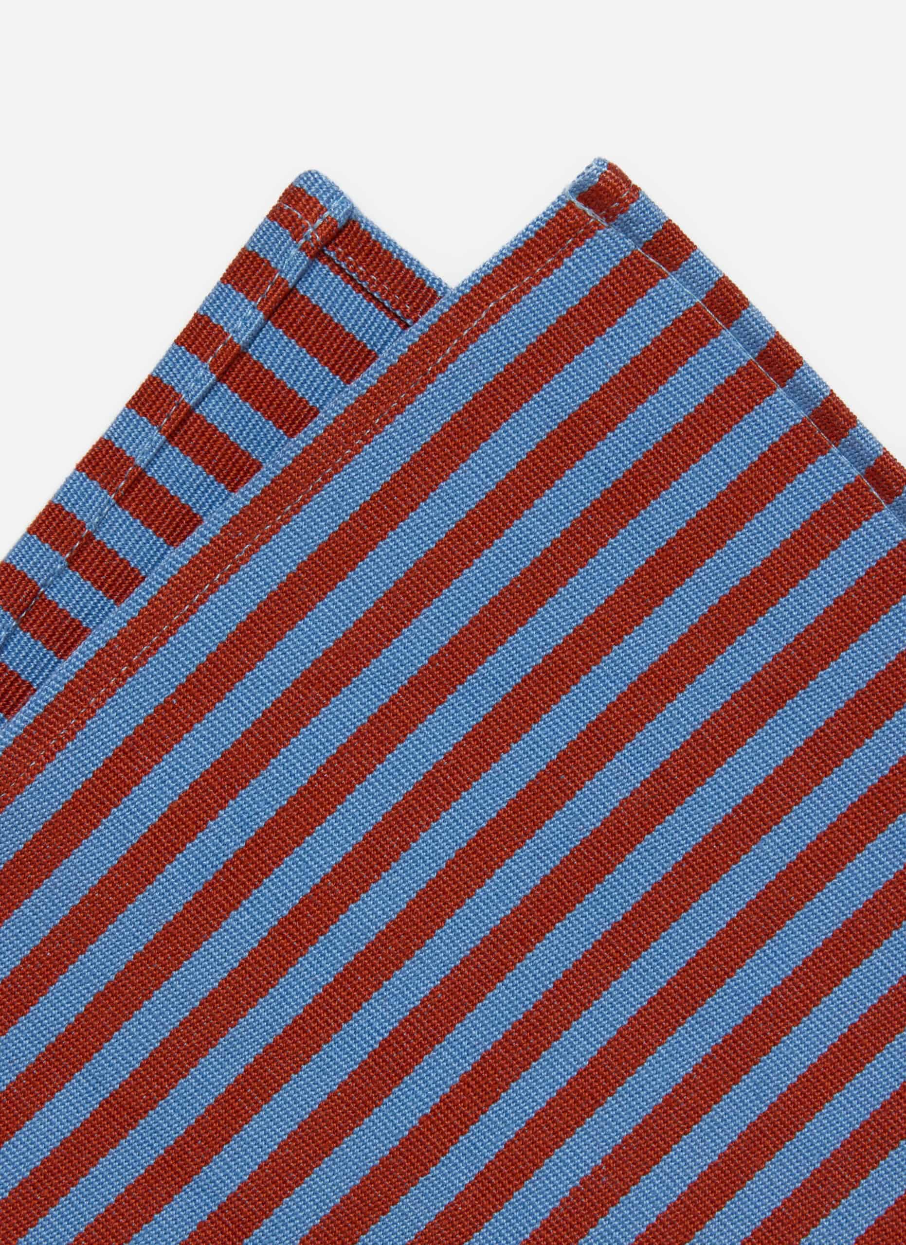 HTH x Domino MINI STRIPE - Tomato & Blue Napkins – Heather Taylor Home