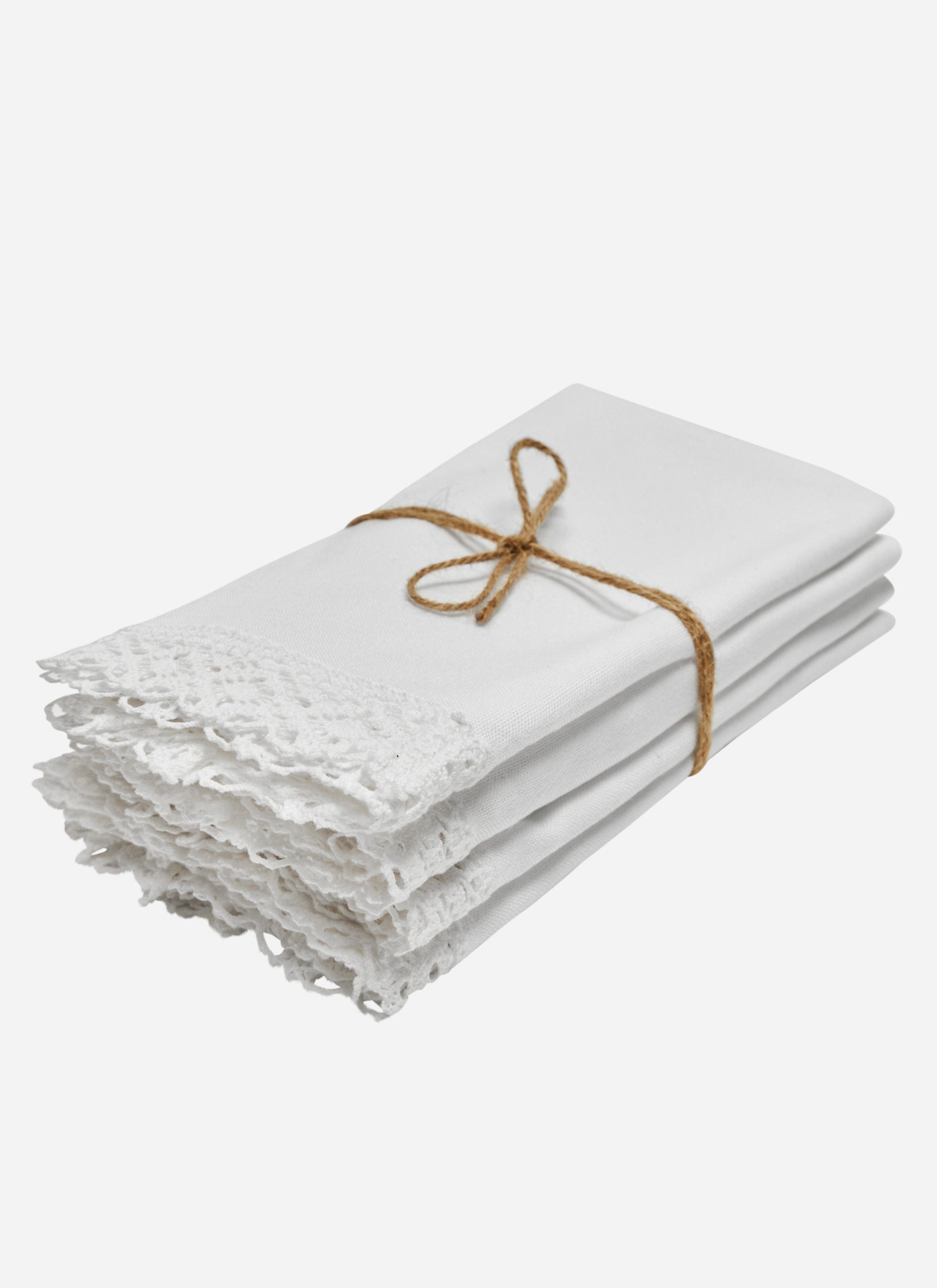 Lace White Napkins - Thumbnail 4