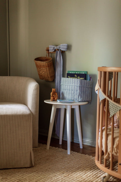 FREDDIE STRIPE - Blue Quilted Storage Box