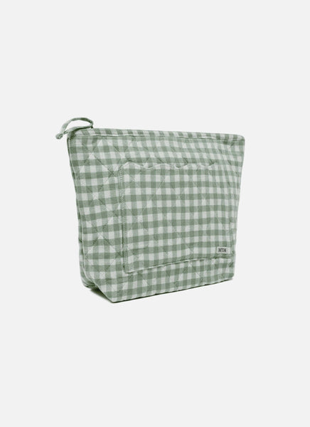 MINI GINGHAM - Sage Quilted Pouch Large – Heather Taylor Home